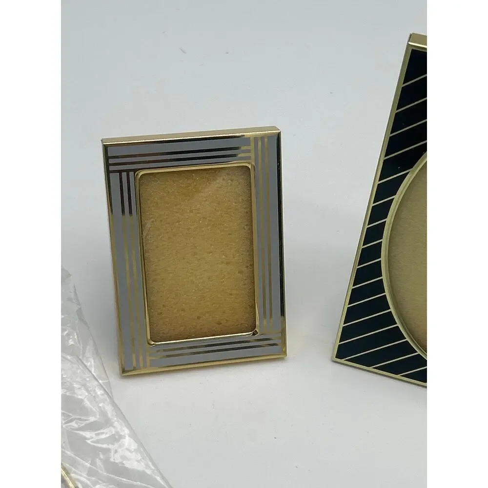 Lot 5 Vintage Picture Frames Incl Bicycle Frames Gold Tone Various Sizes